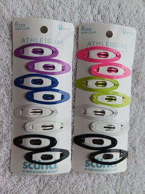 8 scunci Athleisure Stay Put Slideproof Hold Secure Metal Hair Contour Snap Clip